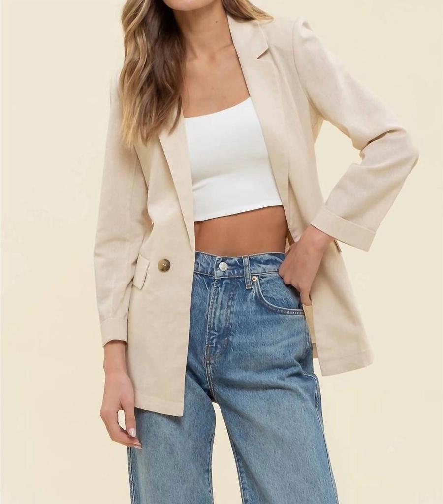 The Workshop The Workshop - 3/4 Cuff Sleeve Collared Blazer
