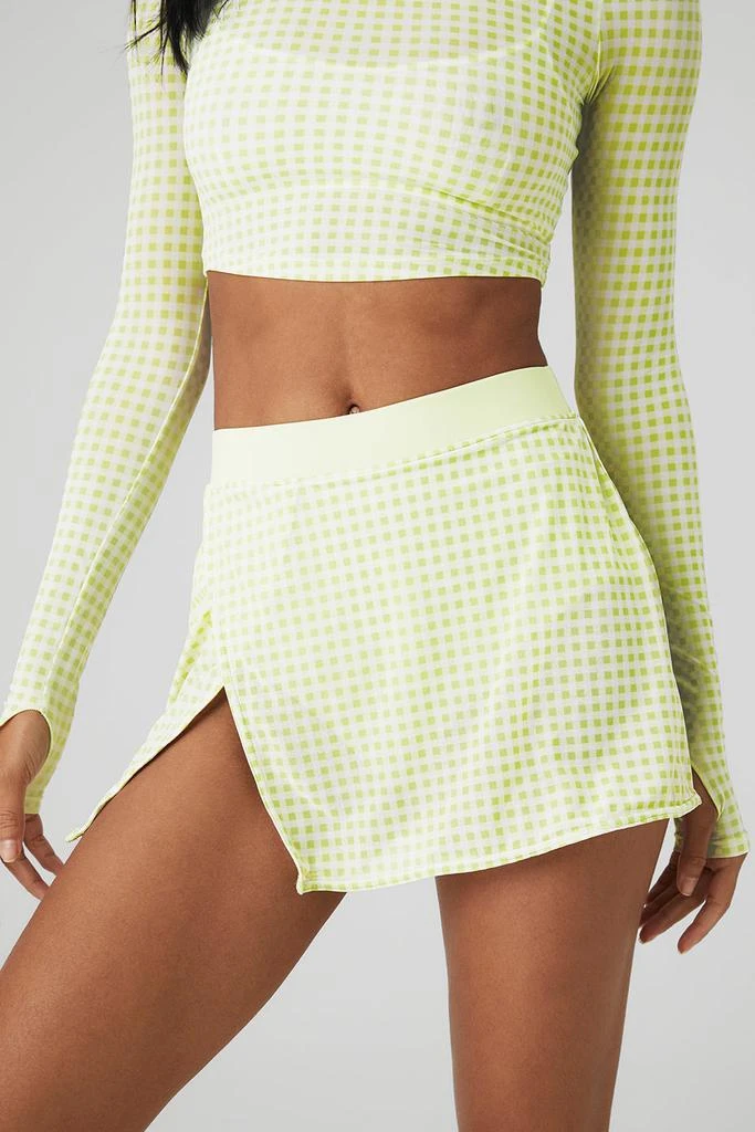 Alo Mesh Gingham Skirt - Iced Green Tea 4
