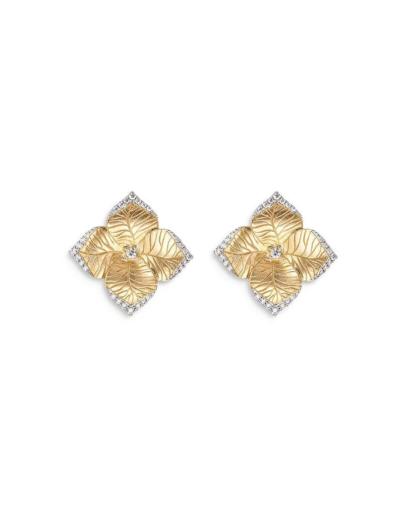Piranesi 18K Yellow Gold Large Oro Fiore Earrings with Diamonds, 0.42 ct. t.w. 1