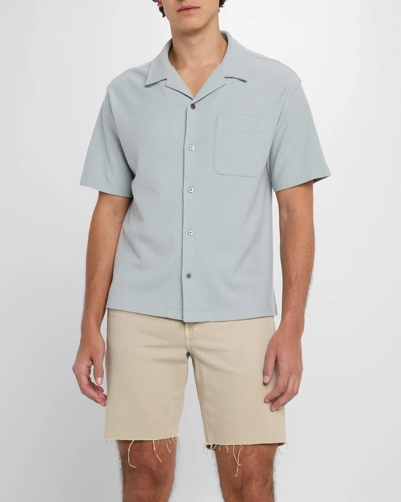 FRAME Men's Relaxed Jacquard Camp Shirt 4