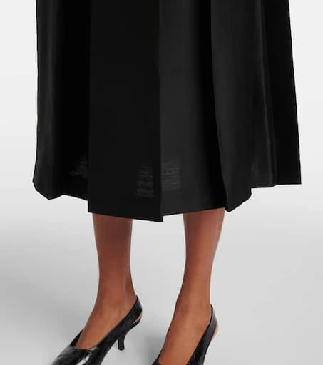 Totême Pleated wool and silk midi skirt 5