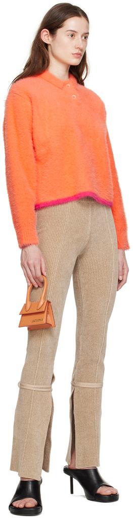 Jacquemus Orange 'Le Polo Neve' Long Sleeve Polo - Tops Jacquemus Orange 'Le Polo Neve' Long Sleeve Polo - Tops