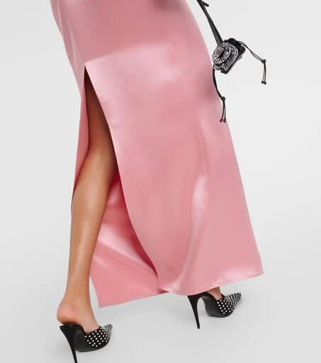 Magda Butrym Floral-appliqué silk satin gown 6