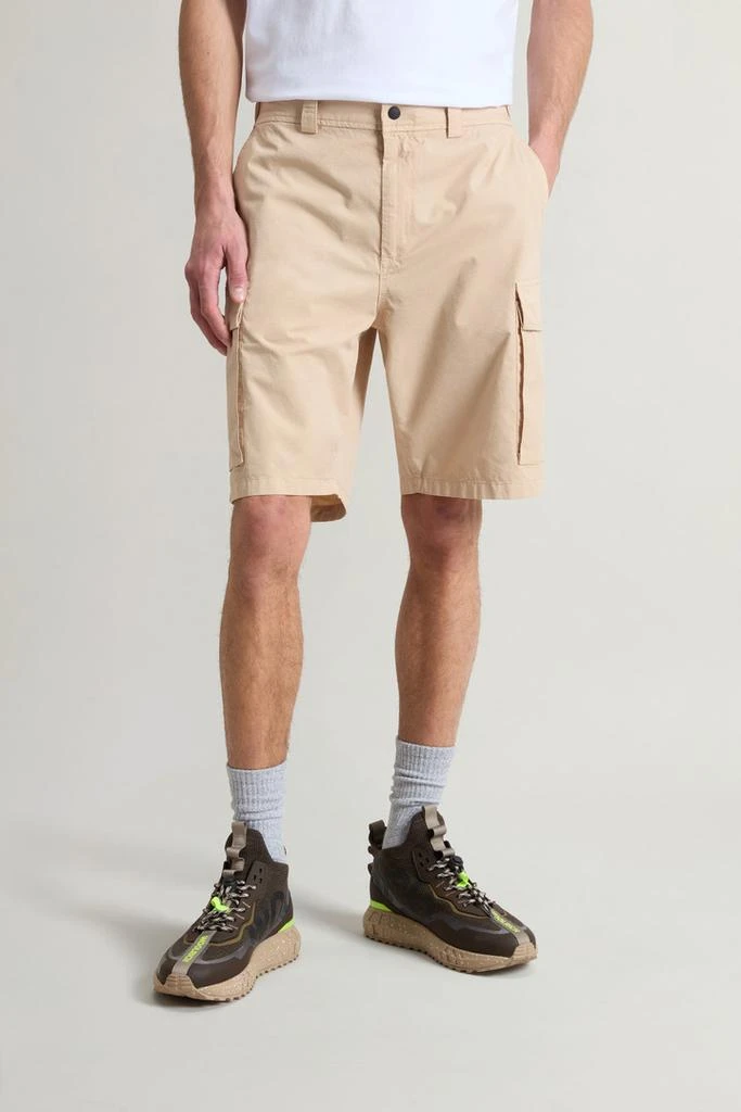 Woolrich Garment-Dyed Cargo Short in Pure Cotton - Men - Blue 2