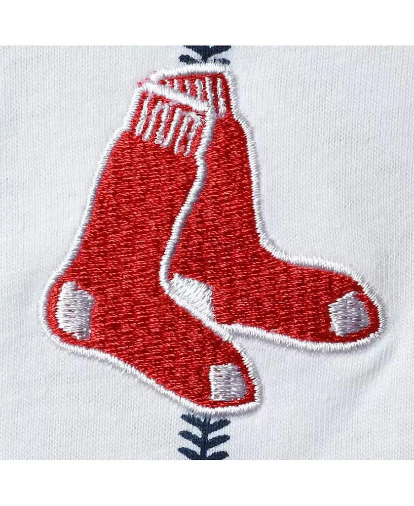 Outerstuff Newborn Boys and Girls White, Navy Boston Red Sox Power Hitter Short Sleeve Bodysuit 2