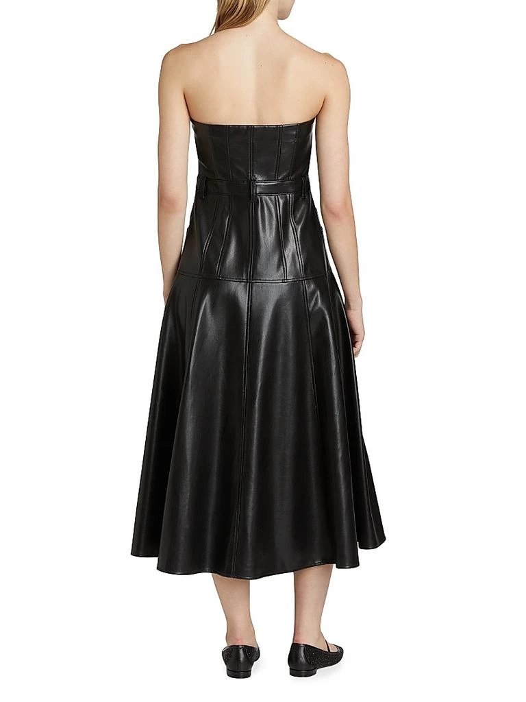 Cinq à Sept Veena Faux Leather Strapless Midi-Dress 5