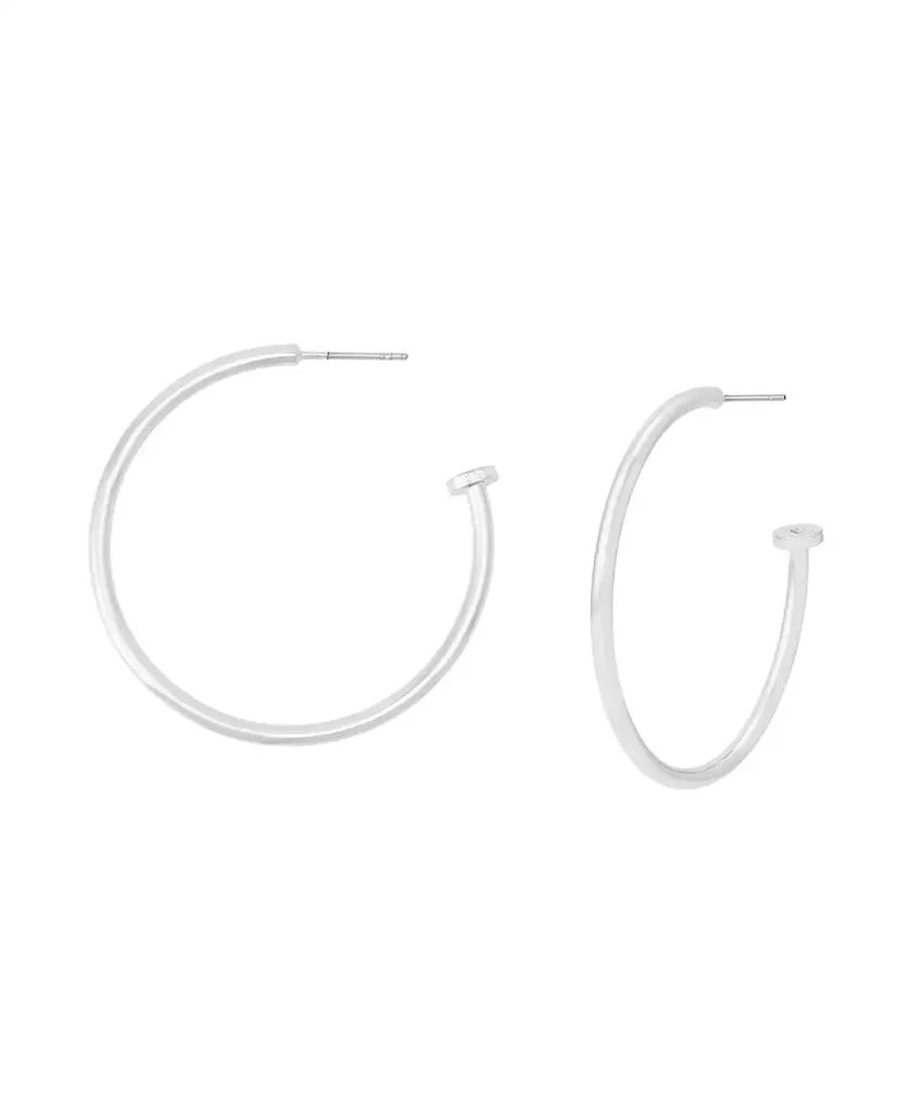 Robert Lee Morris Silver Minimal Medium Hoop Earrings