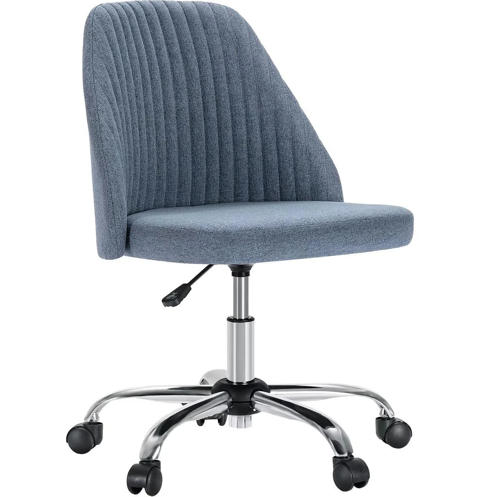 ERUULE Modern Armless Small Desk Chair with Swivel Function and Wheels, Ideal for Office, Vanity, and Gaming Use
