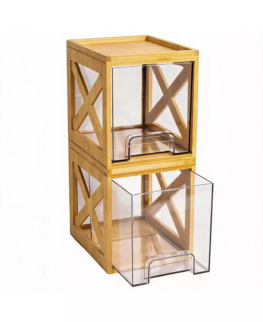 YIGII 2-Pack Clear Drawers - Kitchen 
Bathroom Storage Organizer