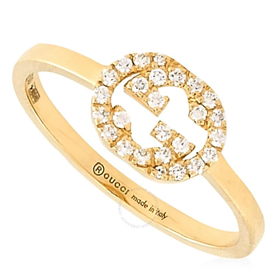 Gucci 18K Yellow Gold Interlocking G Diamond Ring, 1