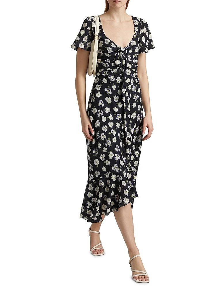 Cinq à Sept Mini Tossed Poppies Isha Sleeveless Midi-Dress 2
