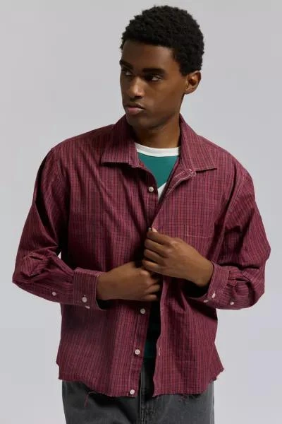 Urban Renewal ReMADE By UO Overdyed Wash Check Cropped Shirt 1