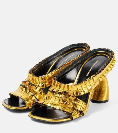 Dries Van Noten 95 Metallic leather sandals 4