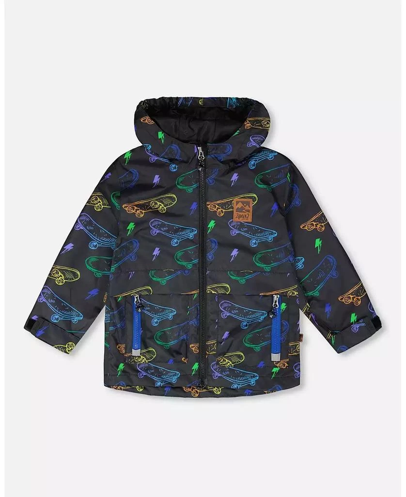 Deux par Deux Toddler Boys Mid-Season Jacket Printed Skateboards