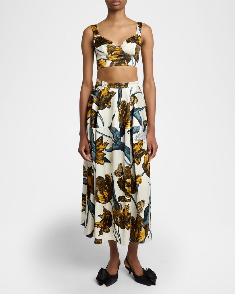 Erdem Floral-Print Duchesse Bra Top