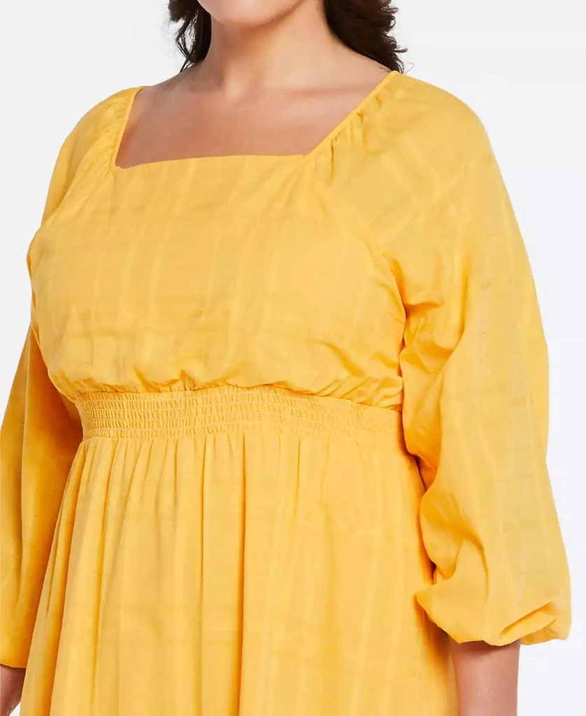 ELLA Rafaella Plus Size Cotton Square Neck Puff Sleeve Dress 3