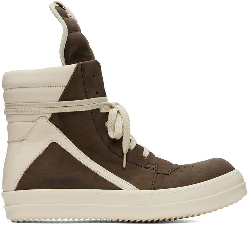 Rick Owens Brown & Off-White Porterville Geobasket Sneakers 1