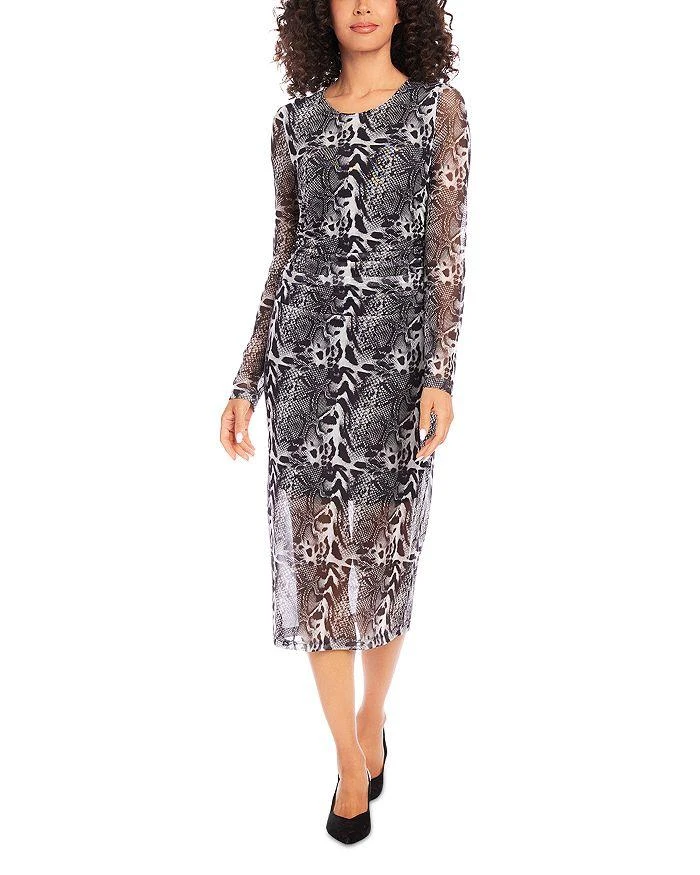 Karen Kane Mesh Side Shirred Midi Dress 1