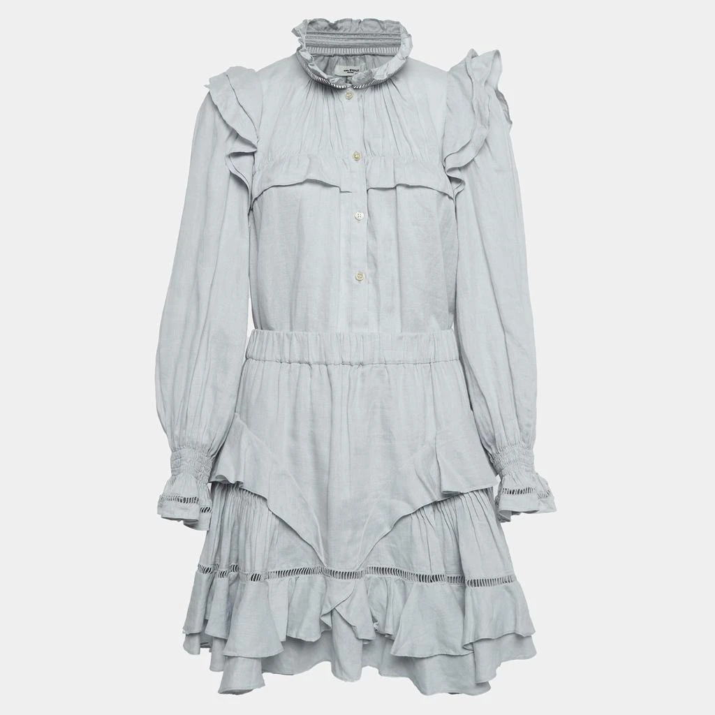 Isabel Marant Etoile Isabel Marant Etoile Light Grey Linen Ruffled Atedy Top and Skirt Set M/L 1