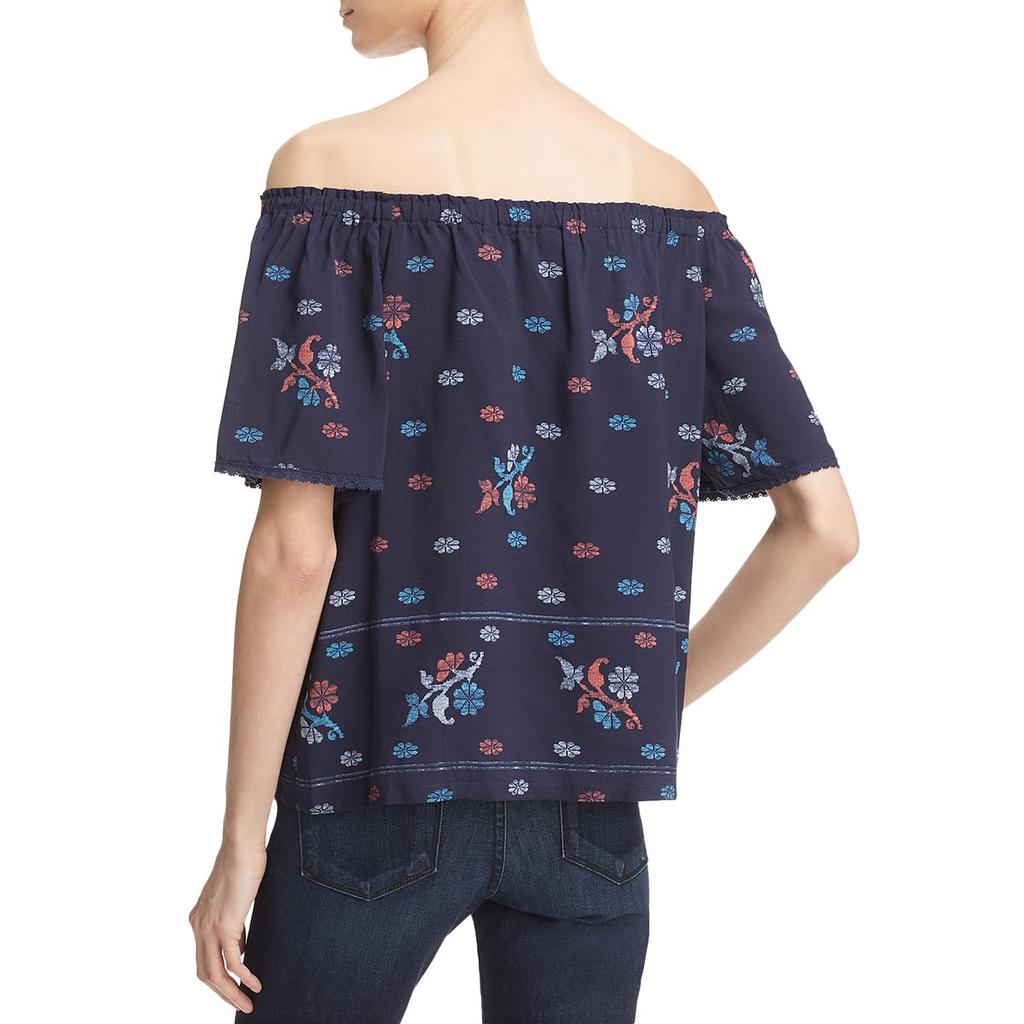 Beltaine Chole Womens Printed Off-The-Shoulder Blouse