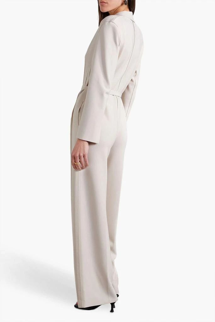 Norma Kamali Belted pleated stretch-jersey wide-leg jumpsuit 3