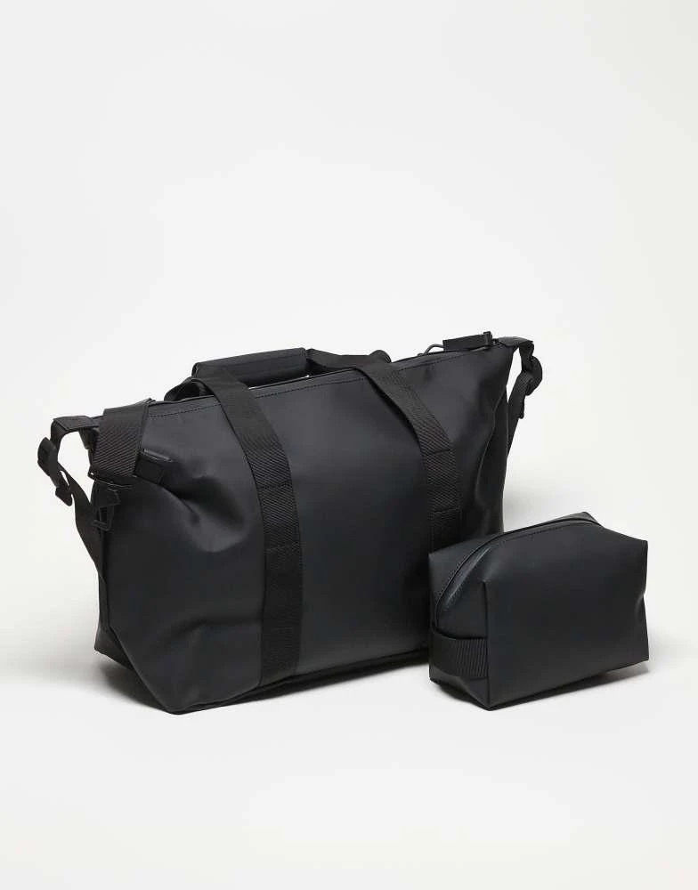 RAINS Rains 50010 Weekend waterproof duffle and cosmetic bag set in black 3