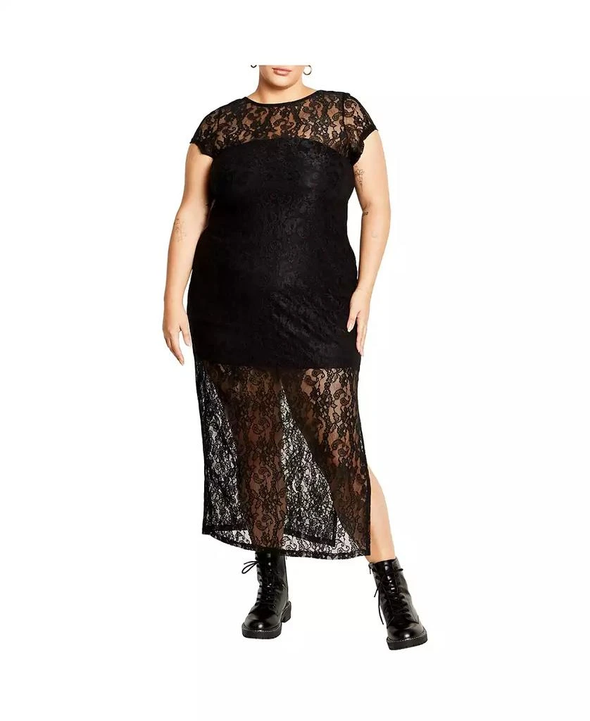 City Chic Plus Size Cassie Lace Maxi Dress 1