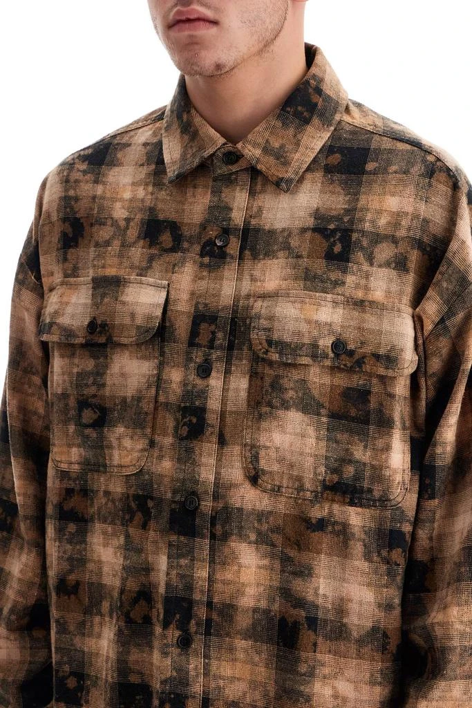 Palm Angels 'flannel shirt with curved logo 4