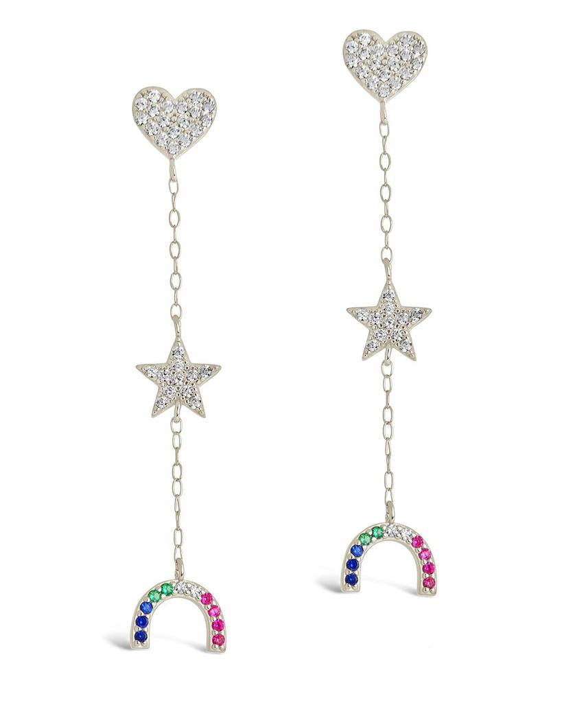 Sterling Forever Sterling Silver Fai CZ Charm Dangle Earrings