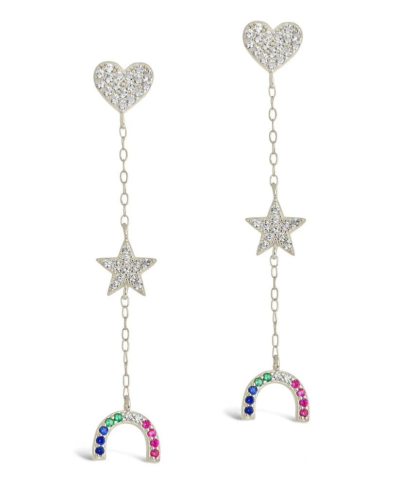 Sterling Forever Sterling Silver Fai CZ Charm Dangle Earrings 1