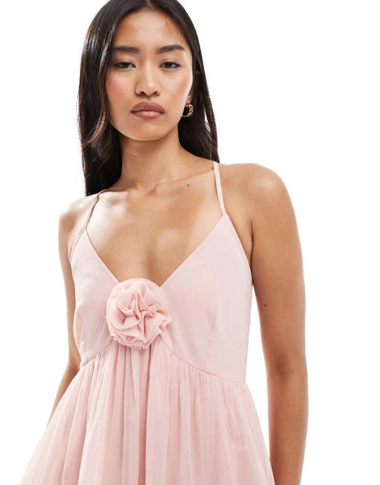 Miss Selfridge Miss Selfridge chiffon tierred maxi dress in dusky pink 4