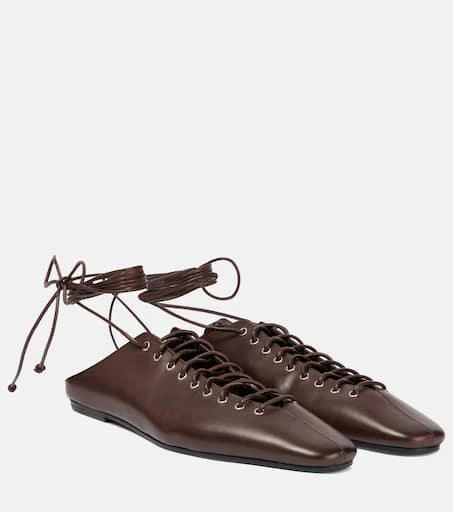 Dries Van Noten Leather lace-up flats 1