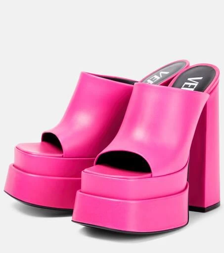 Versace Leather platform mules 5