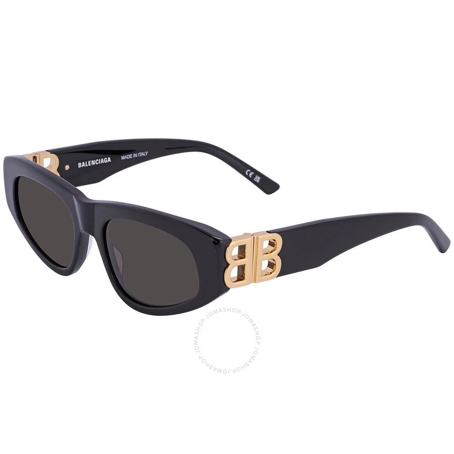 Balenciaga Grey Oval Ladies Sunglasses BB0095S 001 53 3