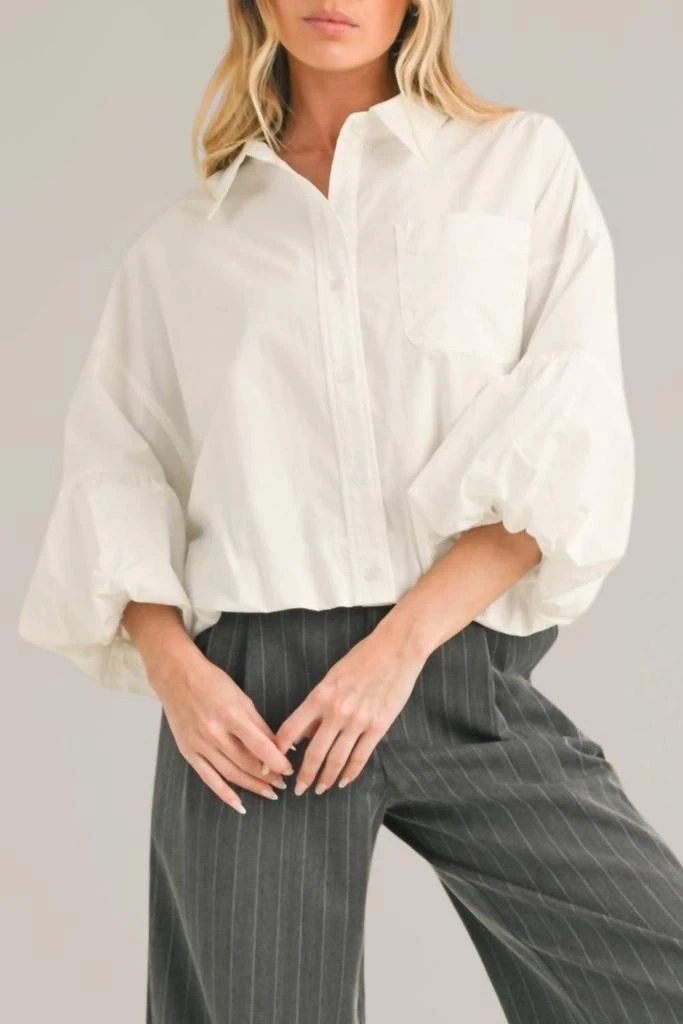 &Merci &Merci - Button Down Bubble Sleeve Top 2