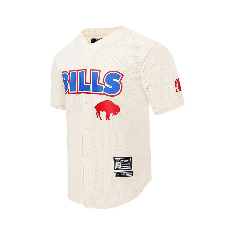 Pro Standard Men's Cream Buffalo Bills Retro Classic Mesh Button-Up Shirt 3