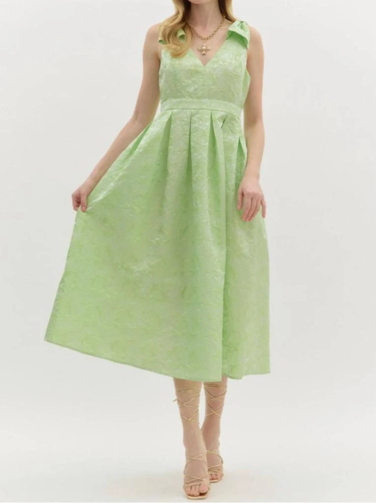 entro green dress MINT DRAPED LACE MIDI DRESS | CULT MIA main image 0