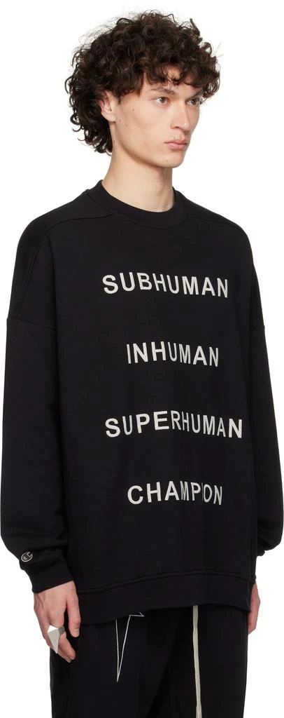 Rick Owens Black Champion Edition Jumbo Sweatshirt 2