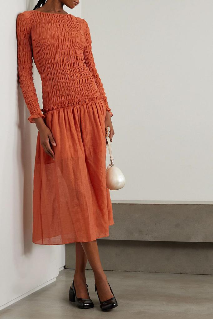 MOTHER OF PEARL Smocked TENCEL™ -blend midi dress