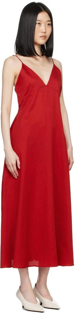 LESET Red Yoko V Midi Dress 2