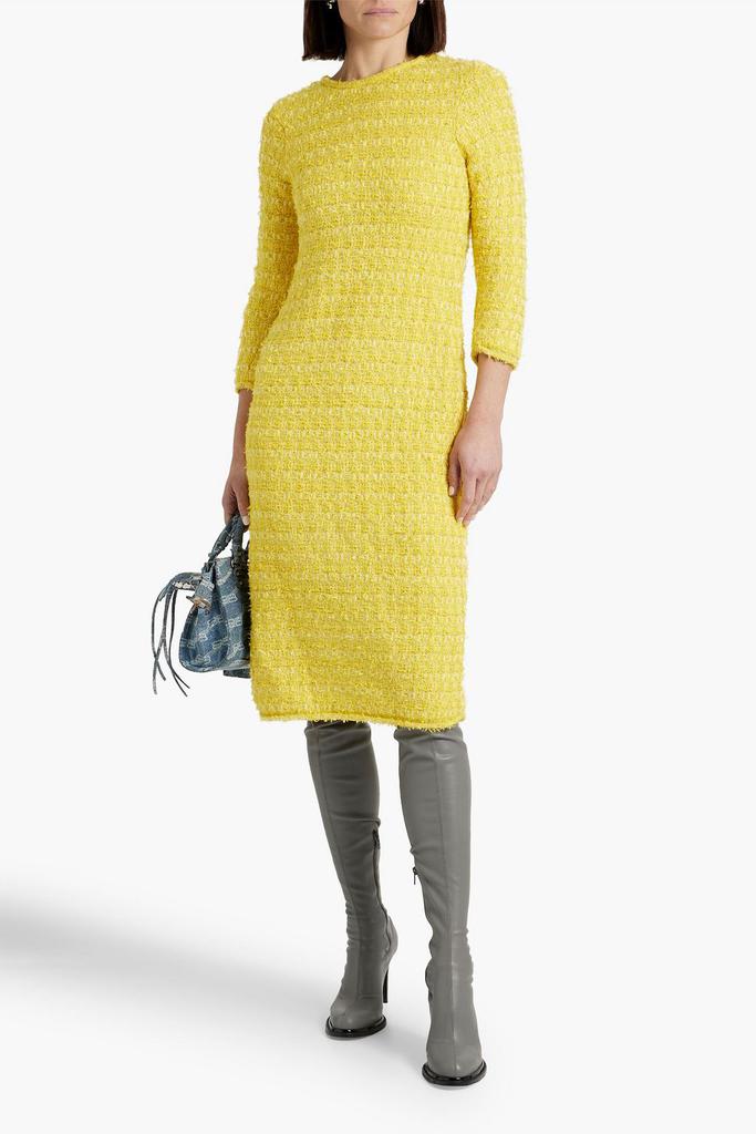 BALENCIAGA Metallic tweed midi dress