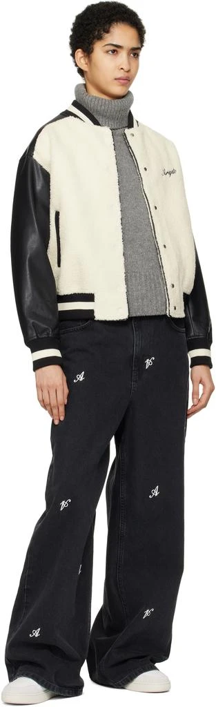 Axel Arigato Off-White 
Black Saul Varsity Bomber Jacket 4