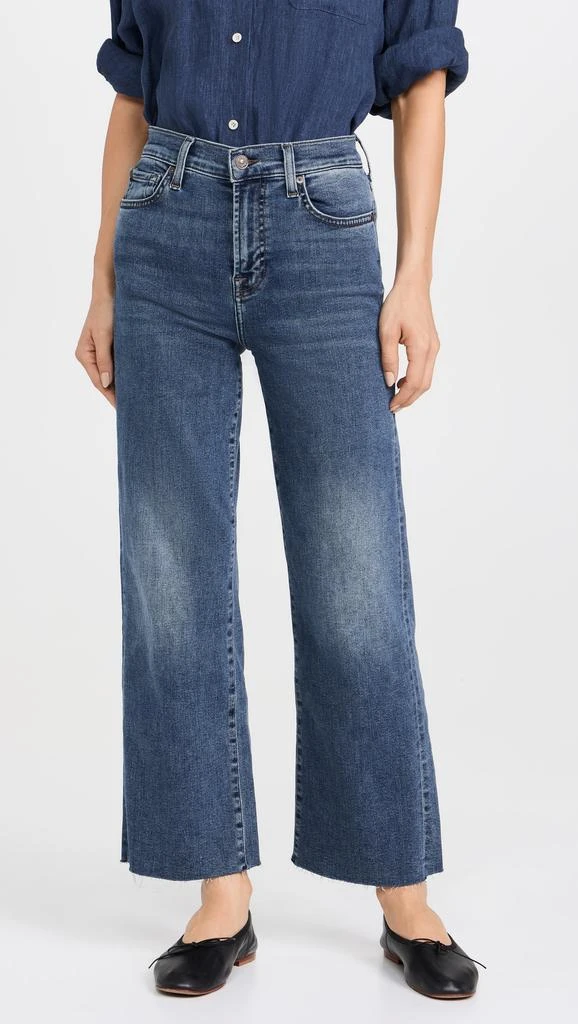 7 For All Mankind Cropped Alexa Jeans with Raw Cut Hem 1