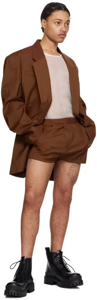 EGONLAB Brown Pinstripe Blazer 4