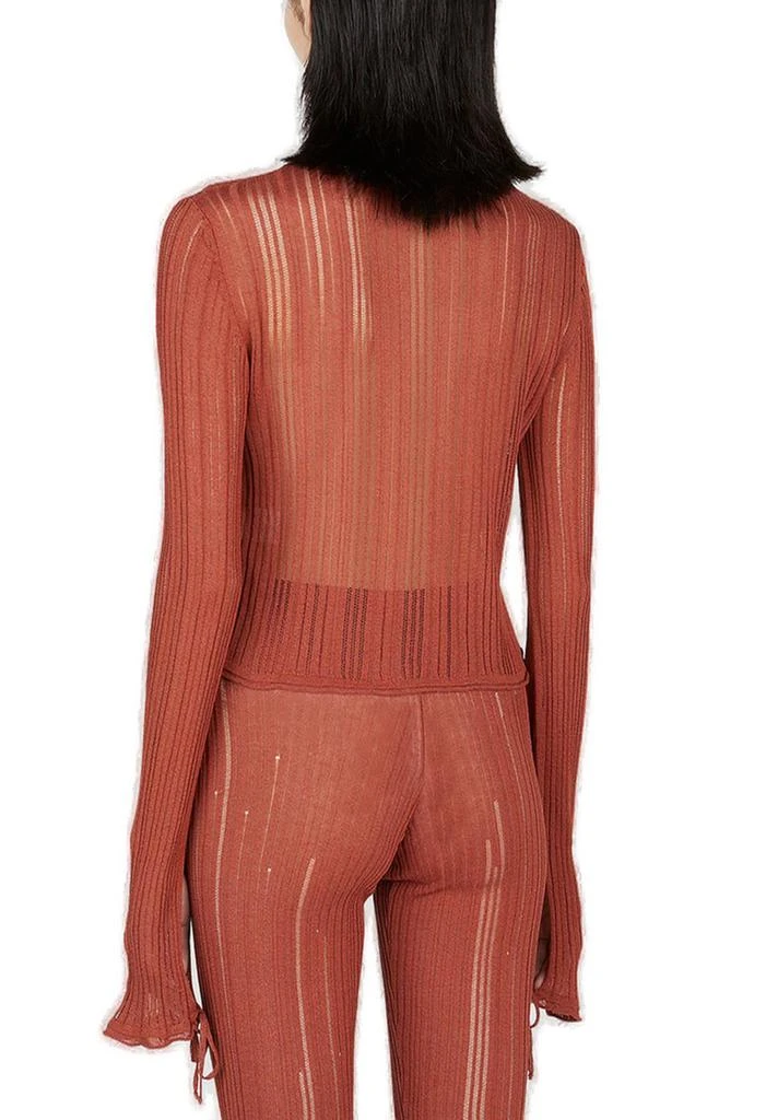 Marco Rambaldi Marco Rambaldi Semi-Sheer Ruffled-Hem Knitted Cardigan 2