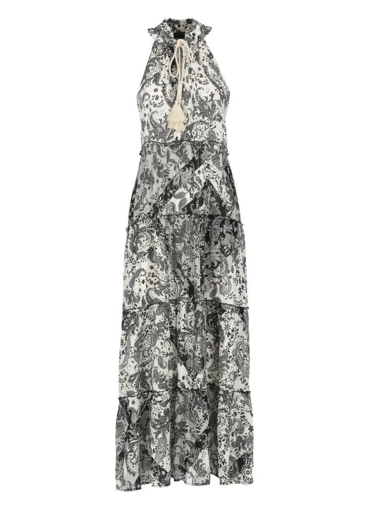 MISS BIKINI Sleeveless Ivory Viscose Maxi Dress With V-Neck 1