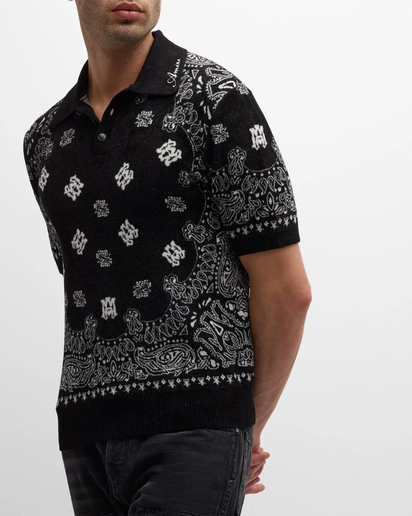 AMIRI Men's Bandana Knit Polo Shirt 5