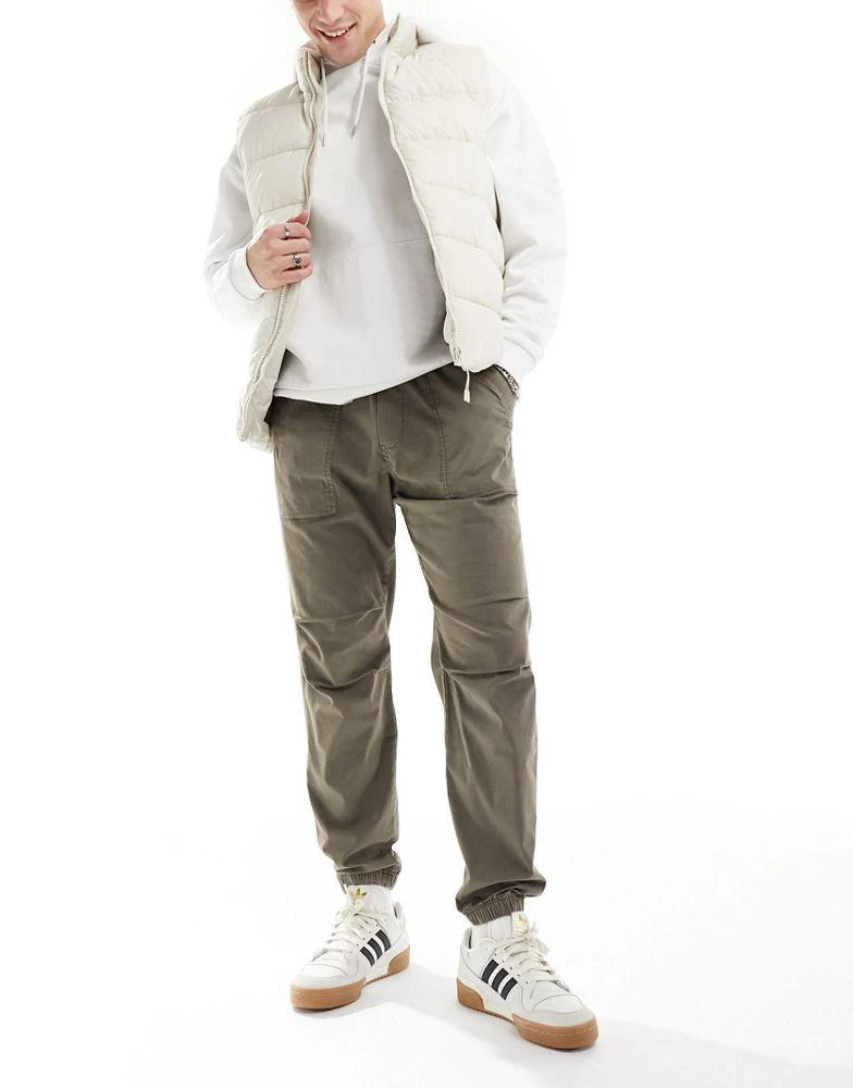 Abercrombie & Fitch Abercrombie & Fitch utility woven joggers in mid green 2