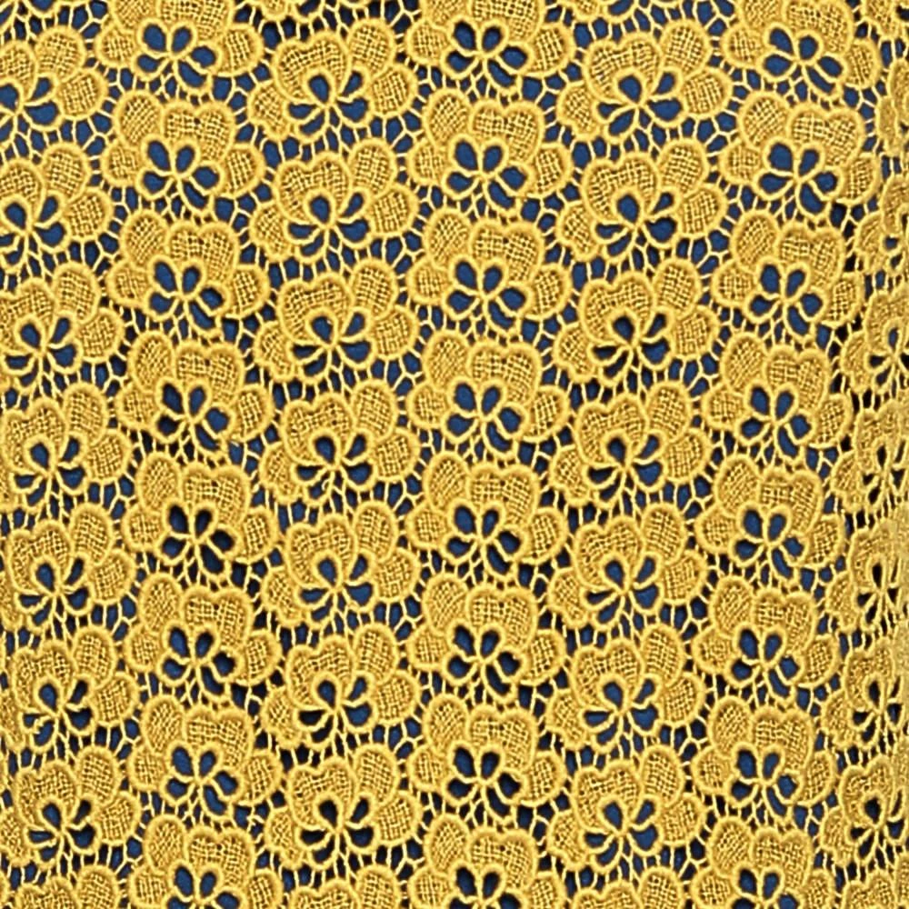 Diane von Furstenberg Diane von Furstenberg Yellow Lace Contrast Lined Shift Dress M 4