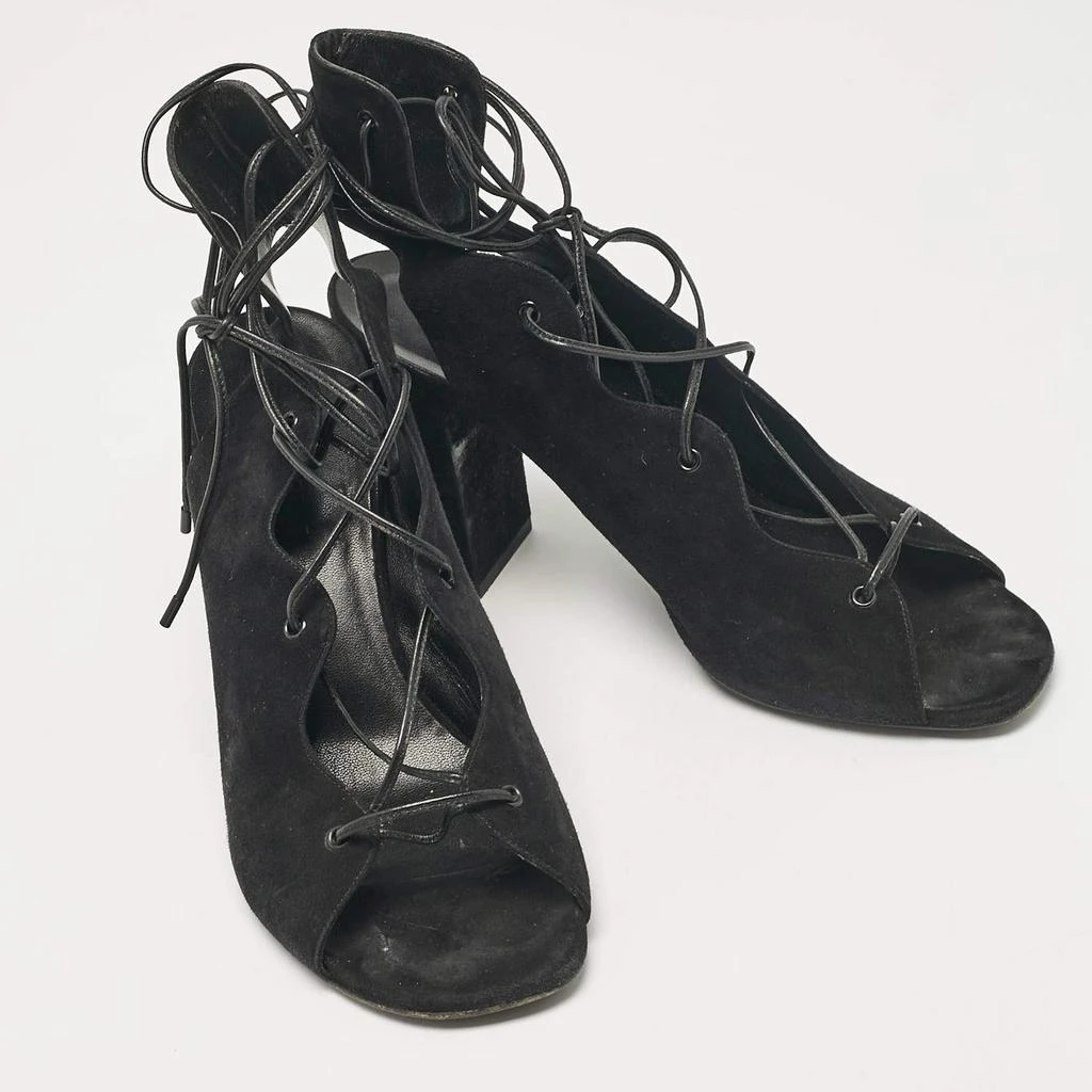 Yves Saint Laurent Saint Laurent Black Suede Ankle Wrap Sandals Size 40 4